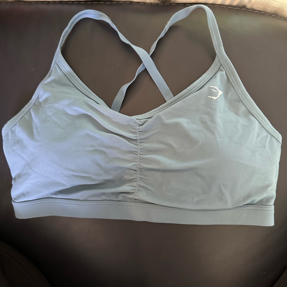 Gymshark Ruched Sports Bra - Blue Stone
